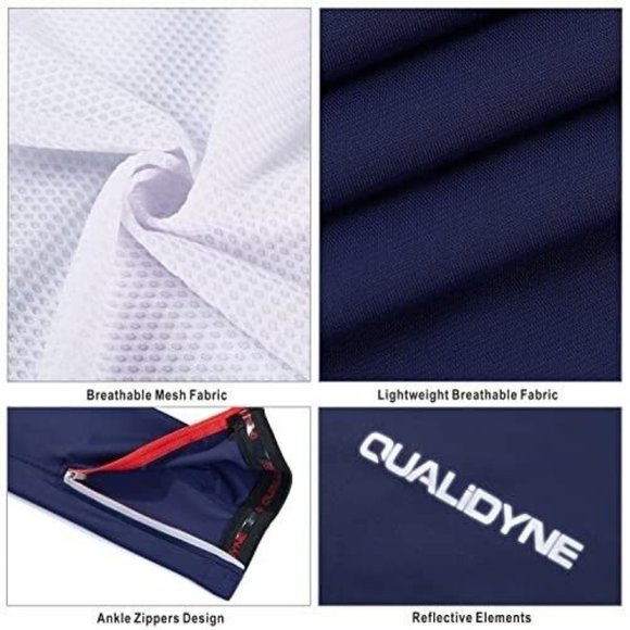 Qualidyne Cycling Bib Pants Leggings  Padded Thermal Light Fleece Lining... - Picture 5 of 13